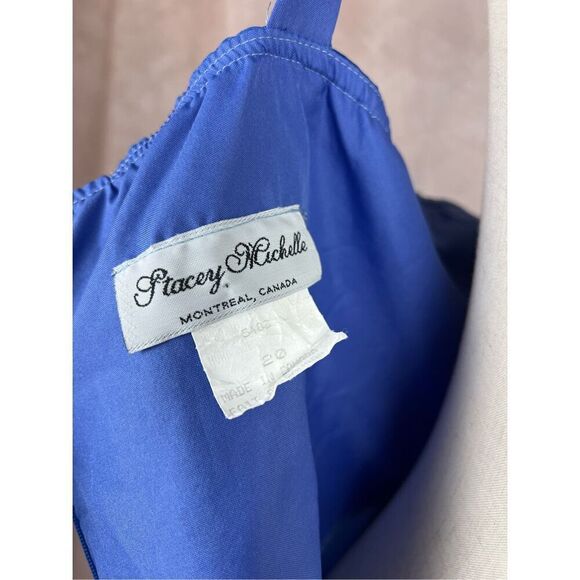 Vintage 1990s XL Blue Semi Formal Gown Prom Plus Size  Celestial - Picture 6 of 8